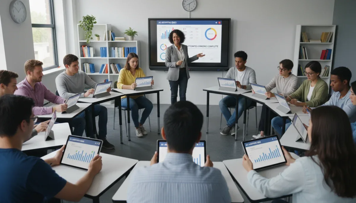 Des élèves passant des quiz adaptatifs basés sur l'IA en classe