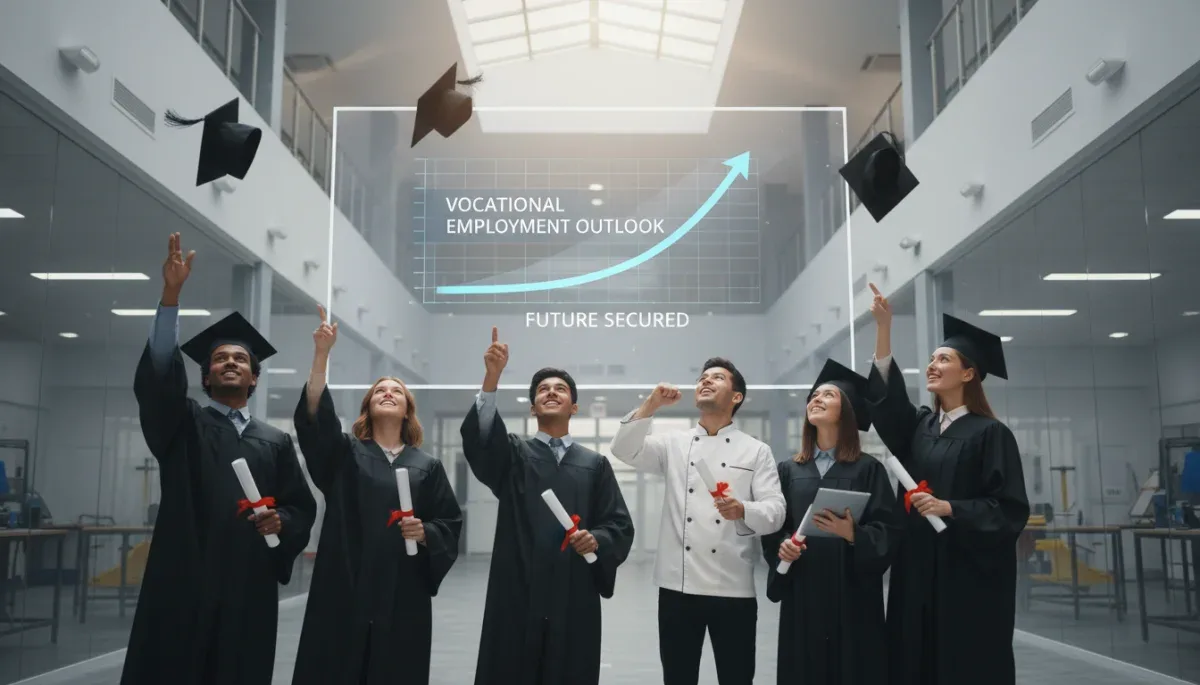 Diplômés de la formation professionnelle célébrant la réussite de leur formation.